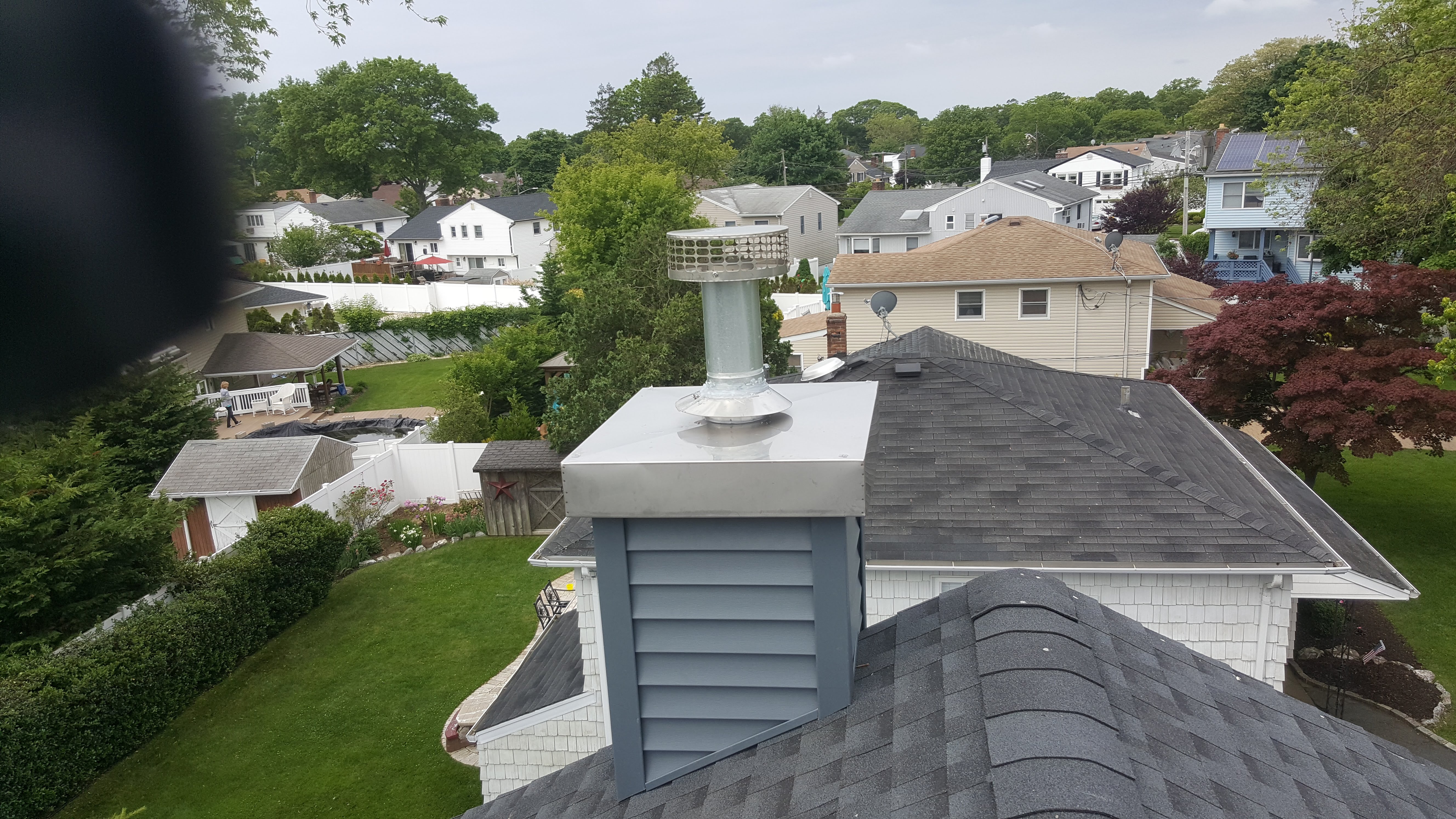 Complete chimney crown rebuild and waterproofing in Albertson, New York
